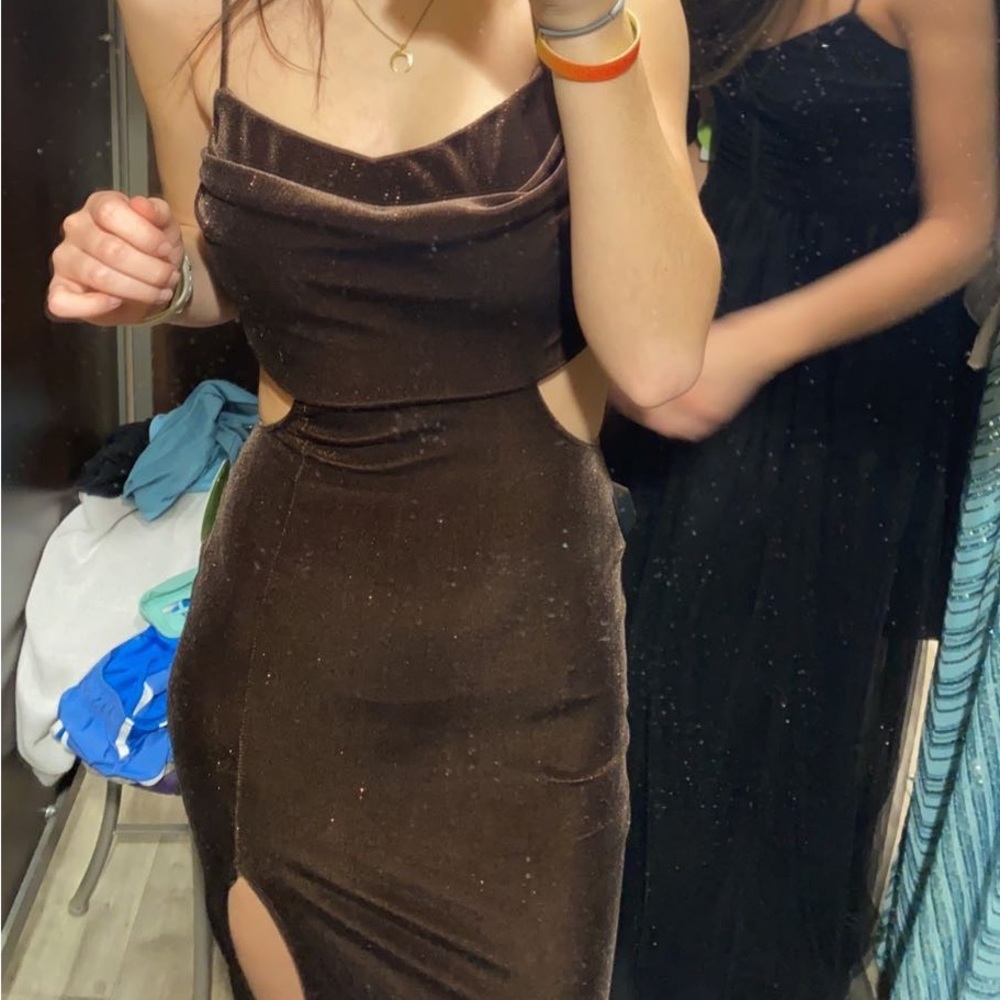 Windsor Brown Prom Dress, XS